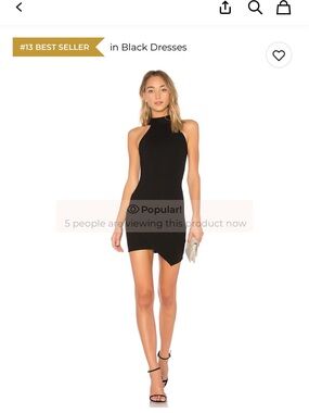 superdown Black High-Neck Asymmetrical Mini Dress (revolve)